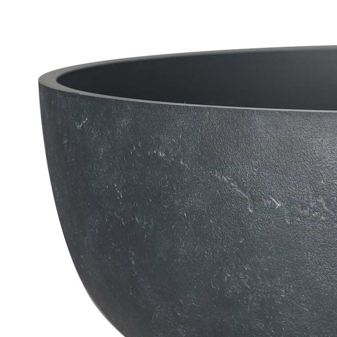 Bazik 13.3-inBlack Resin Indoor/Outdoor Flower Pot