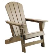 Bazik 28.74 x 29.92 x 37.01-in Beige High Density Polyethylene Foldable Outdoor Adirondack Chair