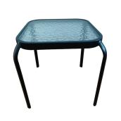 Bazik 16.14-in Black Metal with Glass Top Outdoor Side Table