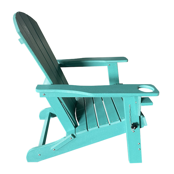 LANDON&CO Landon Adirondack Teal HDPE Outdoor Folding Chair