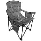 Landon & Co. Steel/Polyester Foldable Camping Chair with Cooler and Carry Bag - Grey