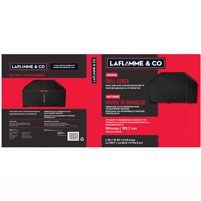LAFLAMME & CO 55-in Barbecue Cover in Black Vinyl