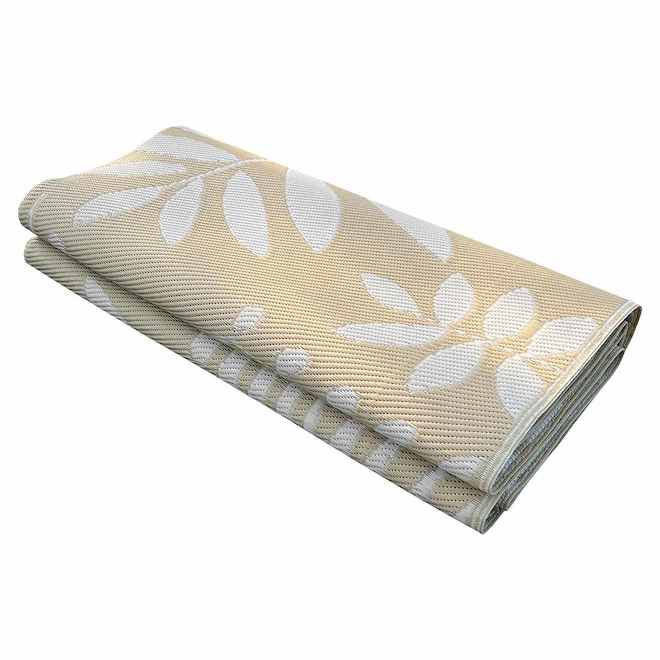 VALU+ Rug with Leaf Pattern in Polypropylen 10 x 12-ft - Yellow