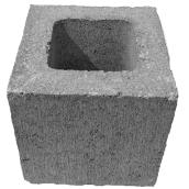 Half Concrete Valley Stone Black - 8'' x 8'' x 8'' - Grey