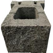 Bloc de mur de soutènement Demi Valley Stone Basalite, béton, ébène, 9 po l. x 8 po h. x 12 po p.
