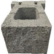Bloc de mur de soutènement Demi Valley Stone Basalite, béton, gris, 9 po l. x 8 po h. x 12 po p.
