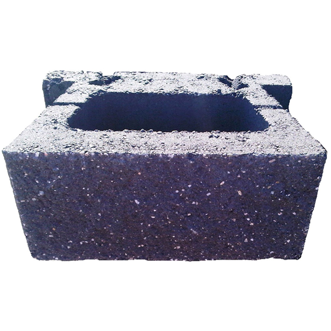 Concrete Block Valley Stone 8'' x 18'' x 12'' Ebony 100050579 RONA