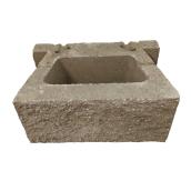 Basalite Valley Stone Standard Concrete Block - For Outdoor - Mountain Tan - 18-in W x 12-in D x 8-in H