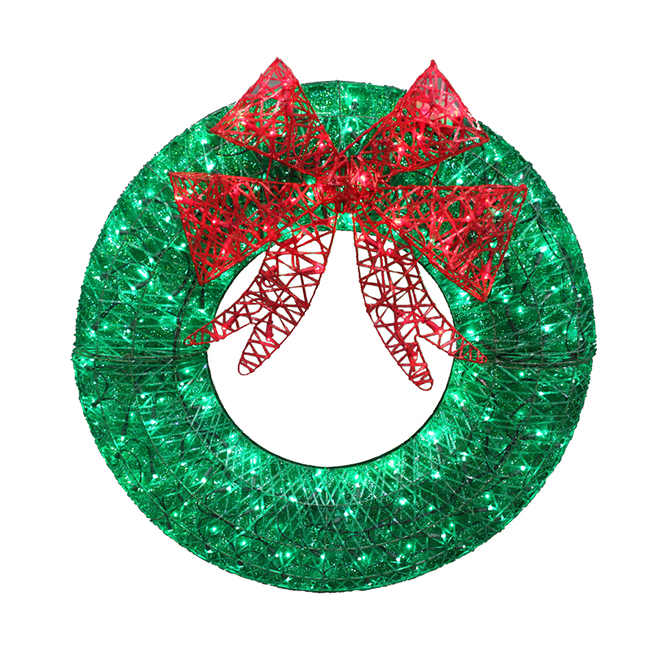 Holiday Living Lighted Wreath 140, Large Outdoor Light Up Wreath