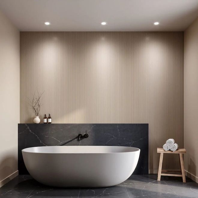 Interbois Creno-S Wall Panelling 8-ft x 6 11/16-in in MDF Primed White Finish - 2-Piece