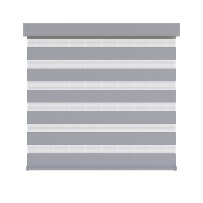 Store sans cordon alterné Zebra jour/nuit allen+roth 30 x 72 po, gris