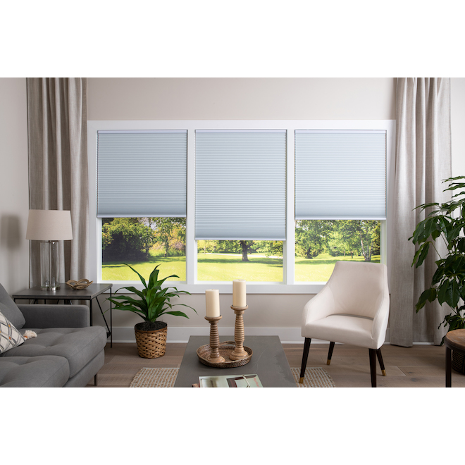 allen + roth White Recycled Polyester 1.5-in Blackout Cellular Pleated Shade - 23 x 64-in