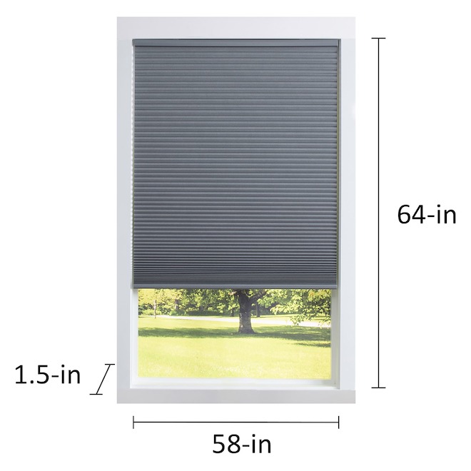 allen+roth Noble Grey Blackout Cordless Indoor Cellular Shade (58-in x 64-in)