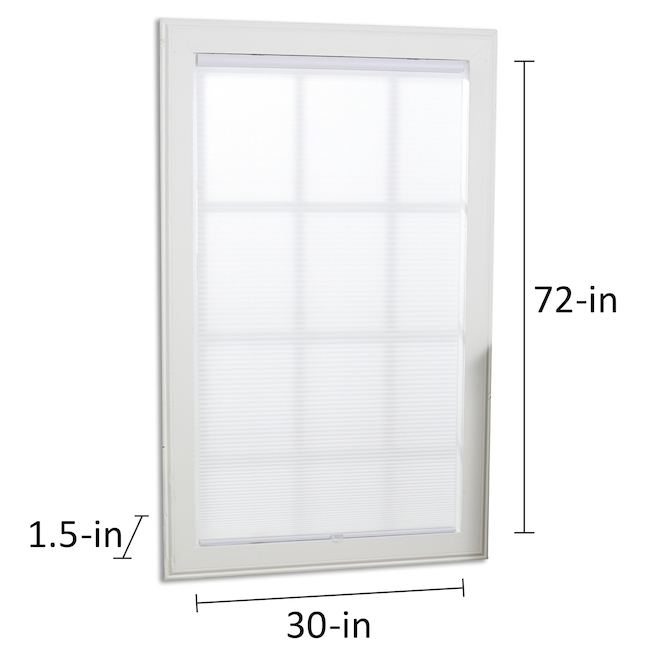 allen + roth 58-in x 72-in White Light Filtering Cordless Top-down