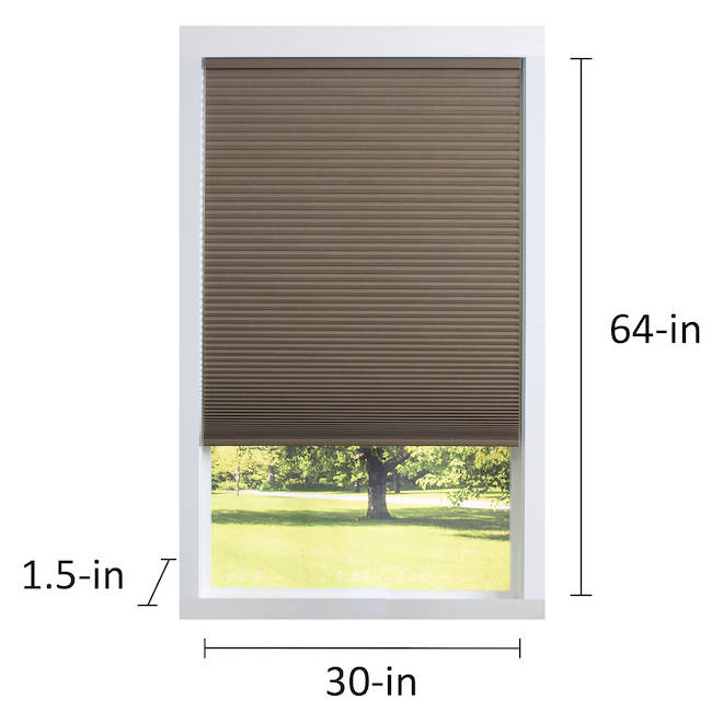 allen+roth Brown Blackout Indoor Cellular Shade 30-in x 64-in