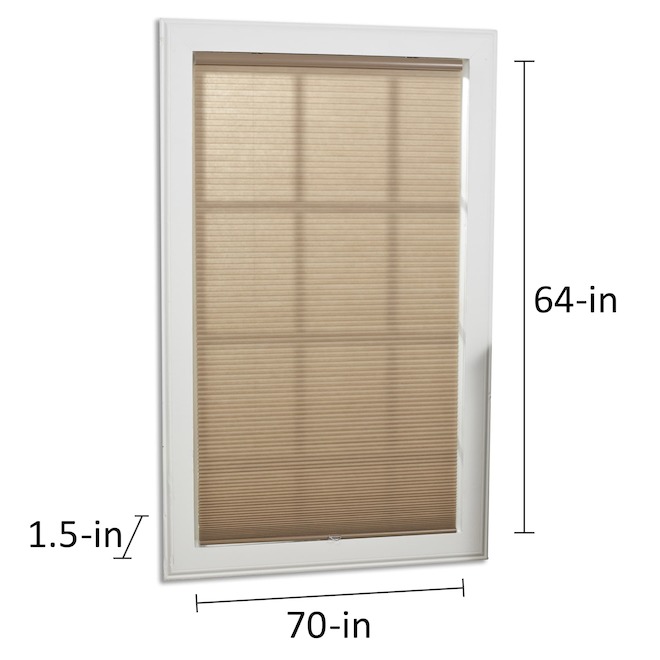 allen + roth 70-in x 64-in Light Filtering Recycled Polyester Cellular Shade - Brown