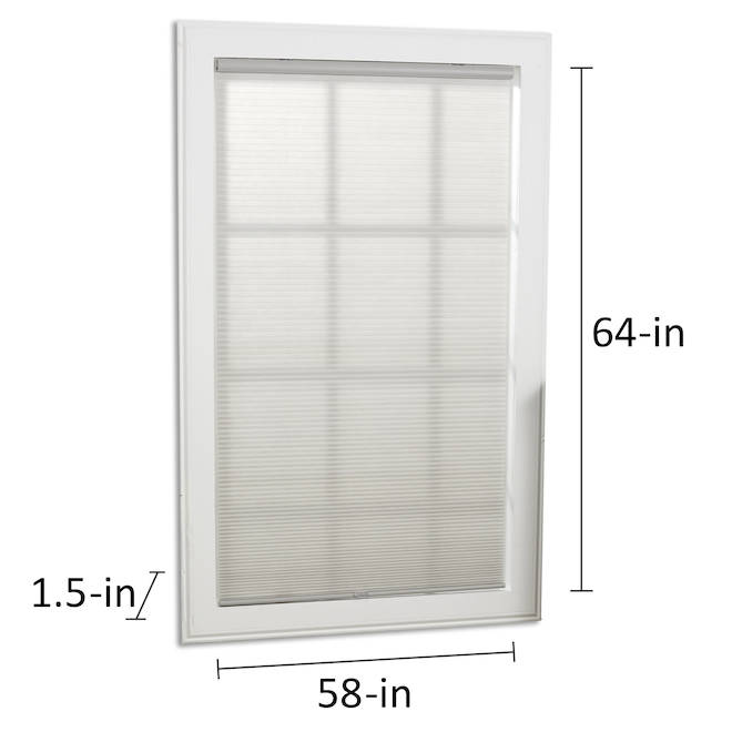 allen + roth 58-in x 64-in Light Filtering Recycled Polyester Cellular Shade - Grey