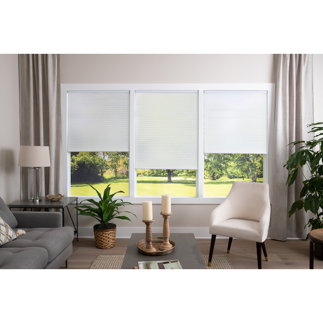 allen + roth 39-in x 64-in Blackout Recycled Polyester Cellular Shade - White