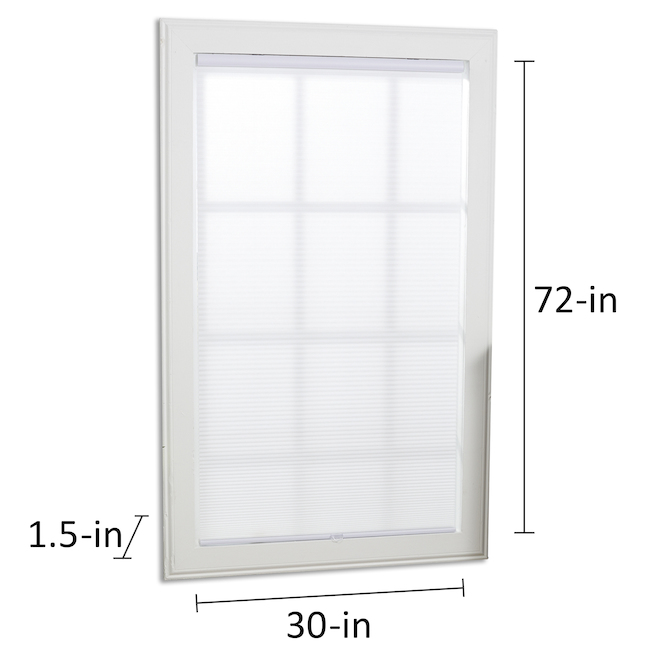 allen + roth 39-in x 64-in Blackout Recycled Polyester Cellular Shade - White