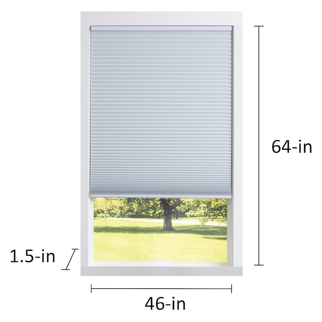 allen + roth 46-in x 64-in Blackout Recycled Polyester Cellular Shade - White