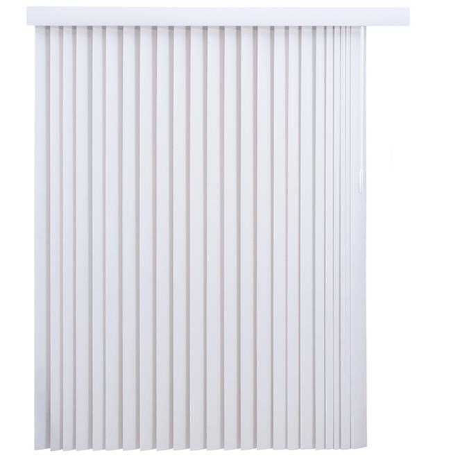 VALU+ 3.5 x 66 W x 84-in L White PVC Cordless Darkening Vertical Blinds