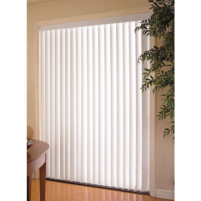 VALU+ 3.5 x 66 W x 84-in L White PVC Cordless Darkening Vertical Blinds