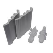 Landon & Co. Decorative Valance End Caps in Faux Wood Vinyl 2 x 3-in - Grey