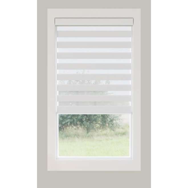 Landon & Co. Zebra Cordless Dual Blind Day and Night in Layered Fabric 30 x 72-in - White