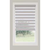 Store double Zebra Landon & Co. jour et nuit sans cordon en tissu superposé 24 x 72 po, gris