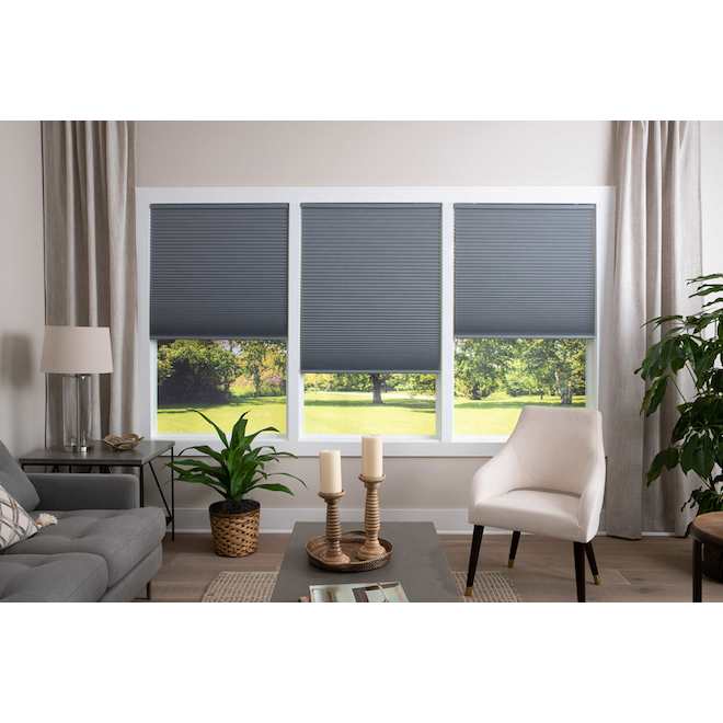 Landon & Co. Blackout Cellular Shade in Recycled Polyester 1.5 x 30 x 64-in - Grey