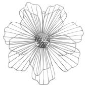 Décoration murale de fleur en métal, 17,5", argent