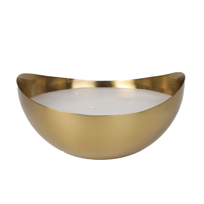 Allen + Roth Oval Candleholder - Metal - 3.7-in x 8-in x 7.7-in - Gold ...