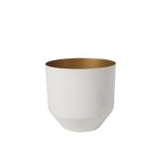 allen + roth 6-in x 5.75-in White and Gold Metal Planter