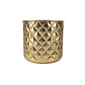 Allen + Roth 1-Pack 8.25-in W x 8.25-in H Metal Gold Planter