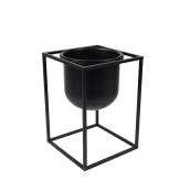 Allen + Roth 1-Pack 10-in W x 14-in H Black Metal Planter