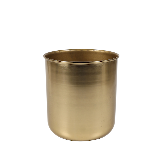 Allen + Roth 8.25-in W x 9-in H Gold Metal Planter