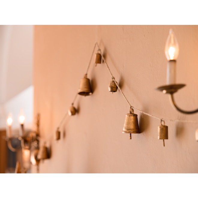 Holiday Living Hanging Bell Gold for Christmas 95 po