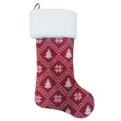 Christmas Stocking - Cotton and Polyester - 22" X 13" - Red