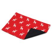 Napperon en coton rouge, 12'' x 19'', renne, paquet de 2