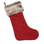 Christmas Stocking - Cotton - Red and Grey - 22''