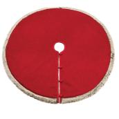 Tree Skirt with Fur Border - Red - 52''