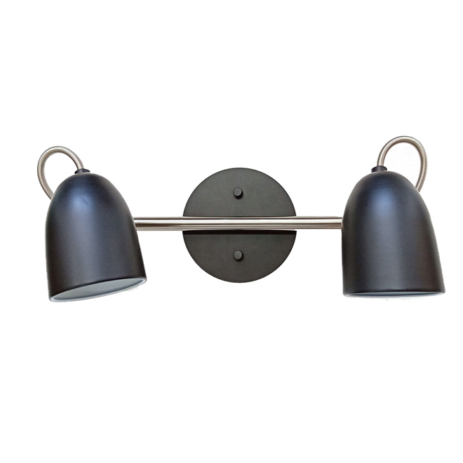 Track Light - 2 Lights - 16" - Steel - Chrome/Matte Black