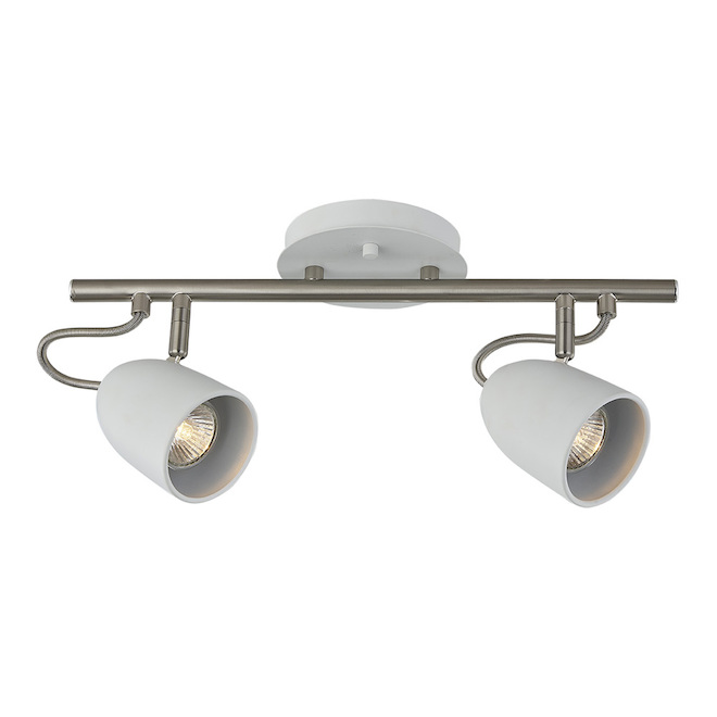 Track Light - 2 Lights - 16" - Steel - Chrome/Matte White