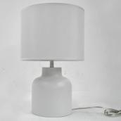 Allen + Roth Table Lamp - Steel and Fabric - 12-in x 18.9-in - White