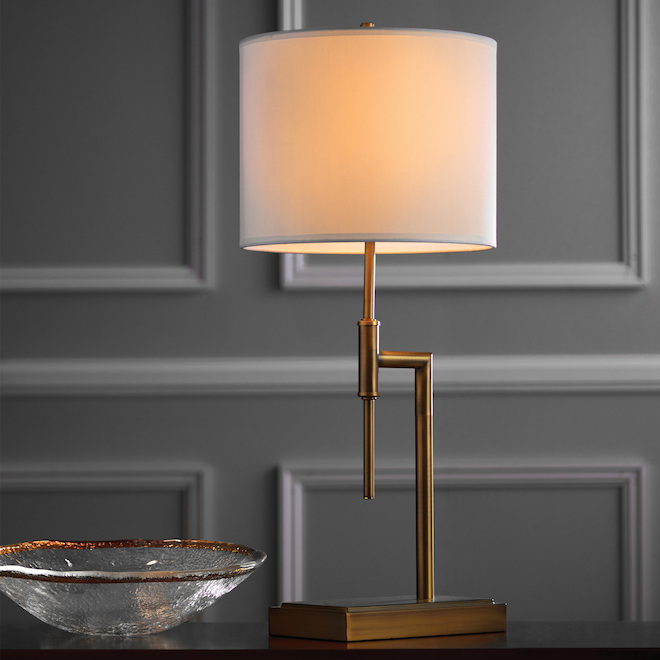 Lampe de table allen + roth, acier/tissu, 11 po x 25,6 po, or doux