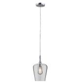 Allen + Roth 1-Light Brushed Nickel Clear Glass Pendant Light