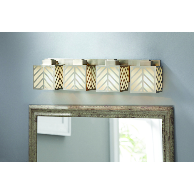 allen + roth 27.5-in 4-Light Brushed Nickel Vanity Light