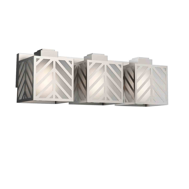 Allen + Roth 3-Light Brushed Nickel Contemporary Vanity Light with Frosted Glass