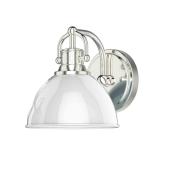 allen + roth 7-in 1-Light Polished Nickel and White Bathroom Vanity Light