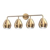 Allen + Roth 32.25-in W 4-Light Gold Contemporary Wall Sconce